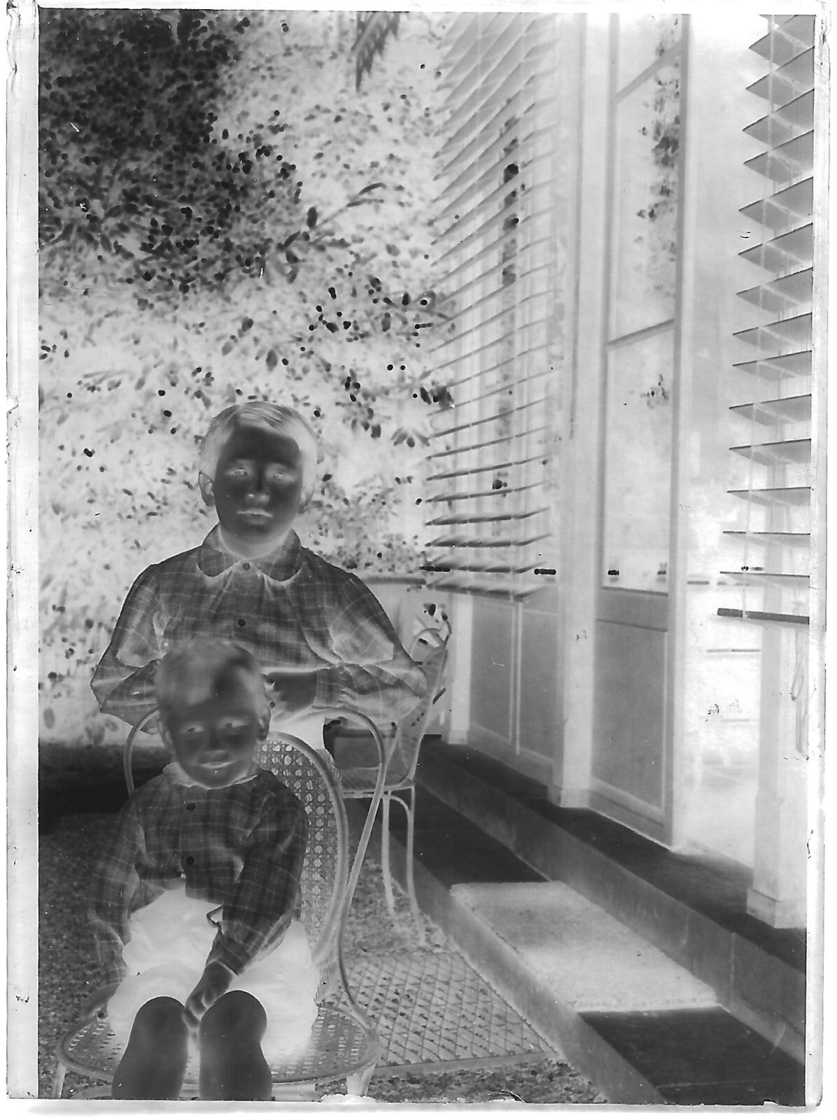 Plaque verre photo négatif noir et blanc 6x9 cm enfant portrait antiquité