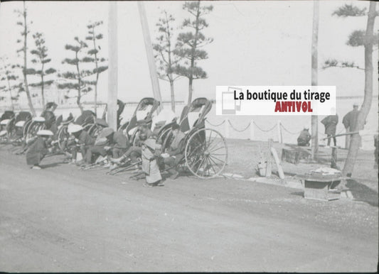 Asie, Japon, Yokohama, photo plaque verre, noir & blanc, positif 8,5x10 cm