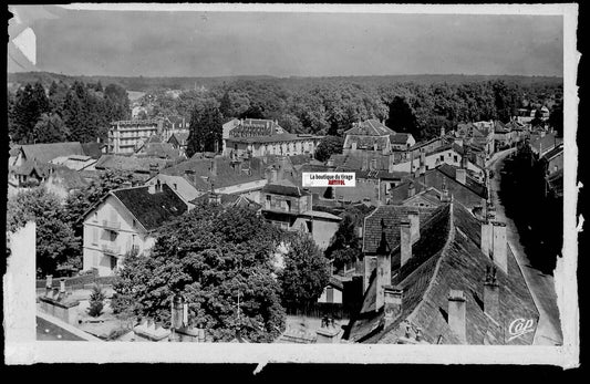 Plaque verre photo vintage négatif noir & blanc 9x14 cm Luxeuil-les-Bains