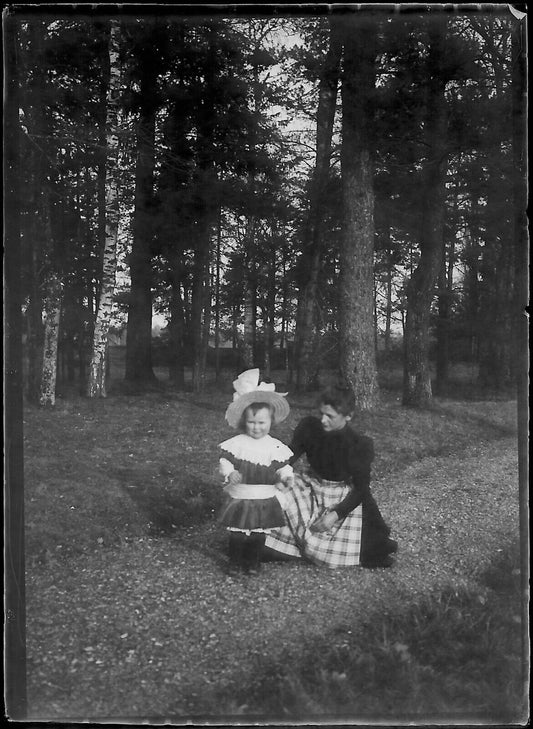 Plaque verre photo négatif noir et blanc 6x9 cm enfant déguisement glass plate 