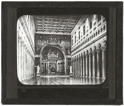 Basilique Saint-Paul-hors-les-Murs, photo plaque de verre, positif 8,5x10 cm