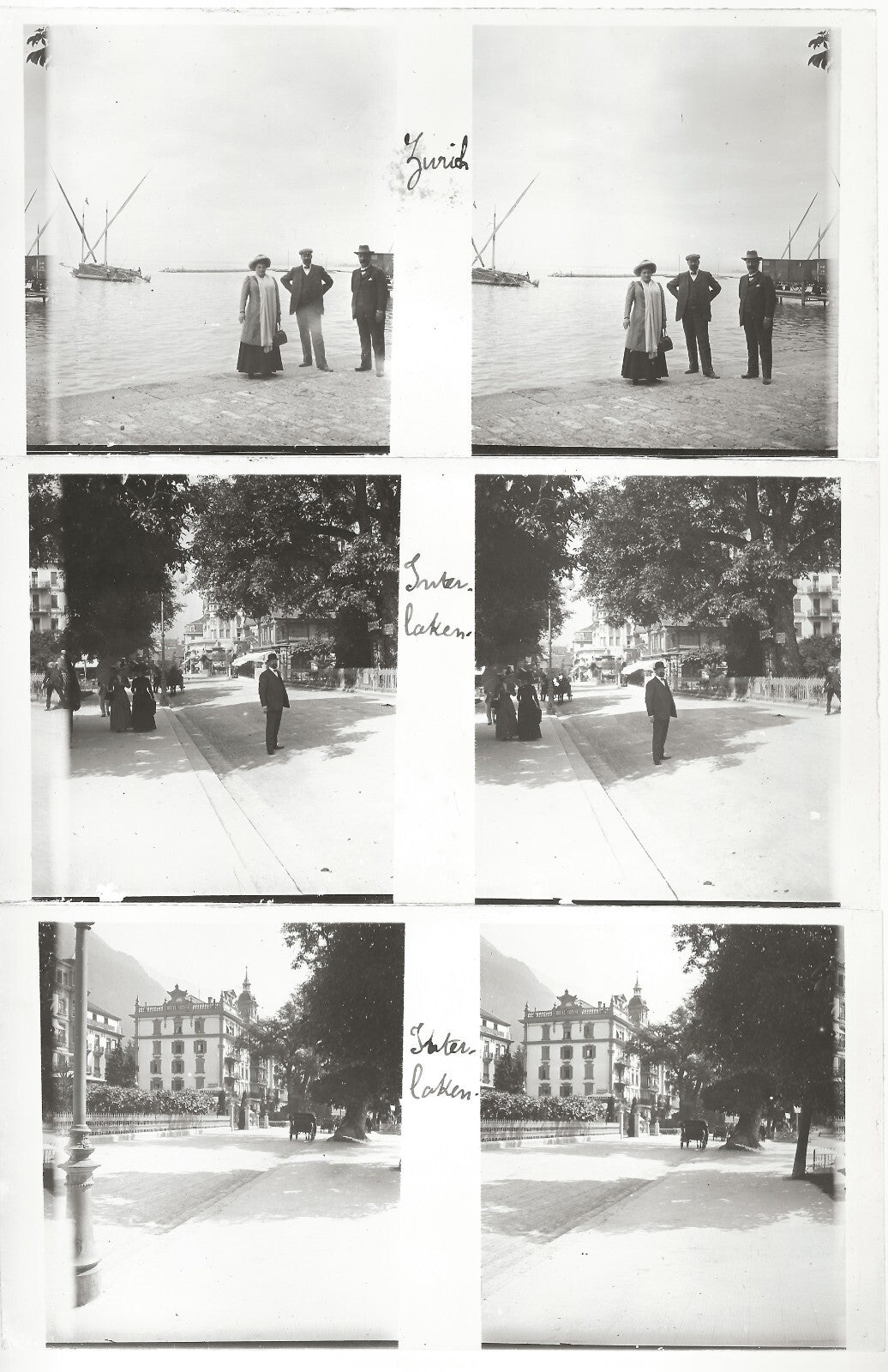 Suisse montagne, photos stéréoscopique plaques de verre, lot 9 positifs 8x16 cm