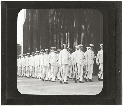 Cadets église Saint-Patrice, Québec, photo plaque verre, positif 8,5x10 cm