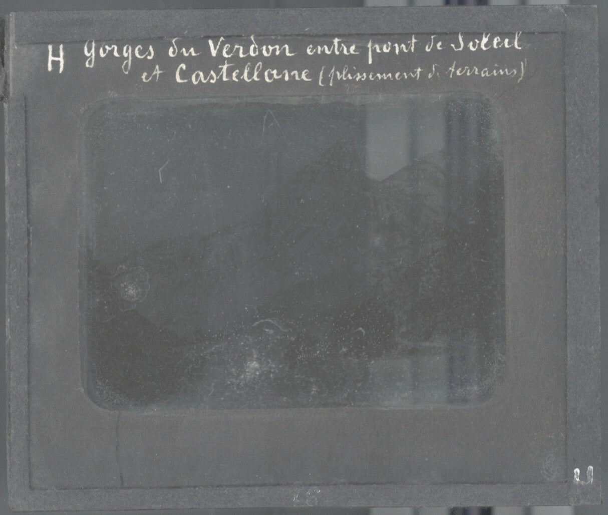 Castellane, Gorges du Verdon, photo ancienne plaque verre, positif 8,5x10 cm