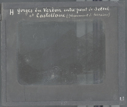 Castellane, Gorges du Verdon, photo ancienne plaque verre, positif 8,5x10 cm