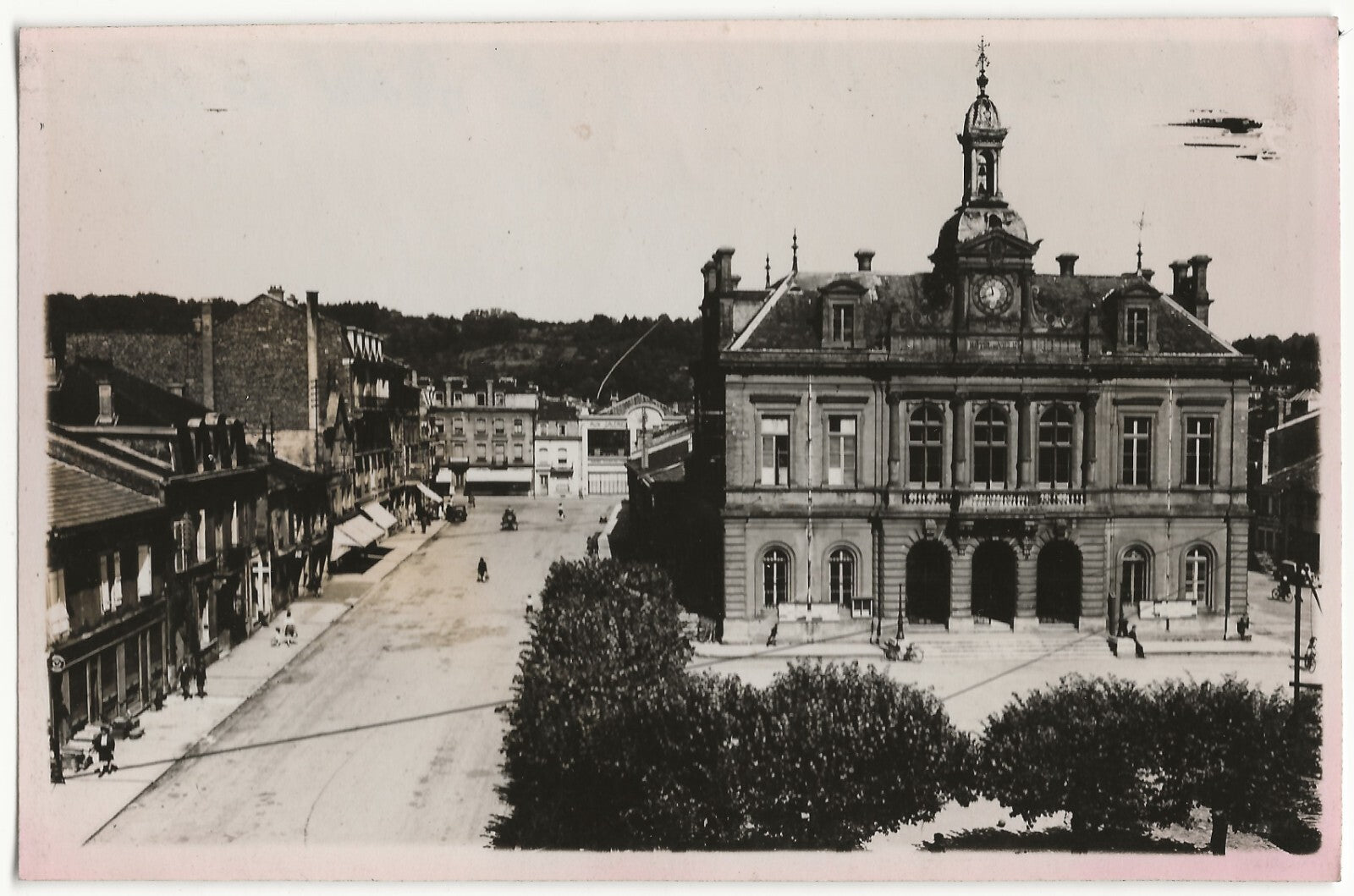 Plaque verre photo négatif noir & blanc 9x14 cm, Longuyon, Hôtel de Ville