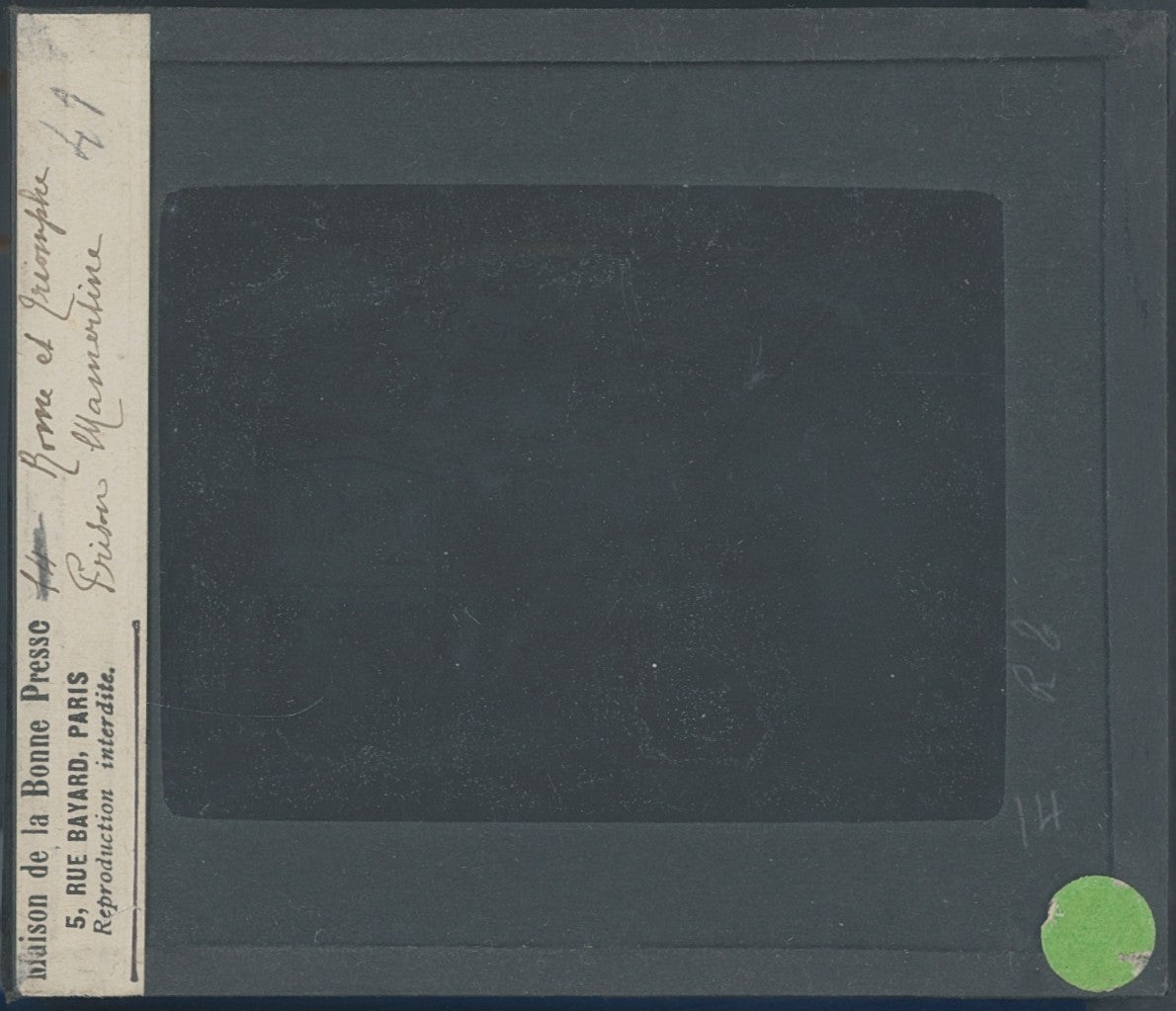 Rome, prison Mamertine, photo plaque verre, noir & blanc, positif 8,5x10 cm