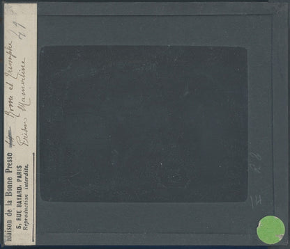 Rome, prison Mamertine, photo plaque verre, noir & blanc, positif 8,5x10 cm