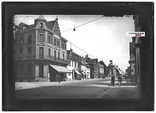 Plaque verre photo ancienne positif noir et blanc 13x18 cm Saint-Louis voiture