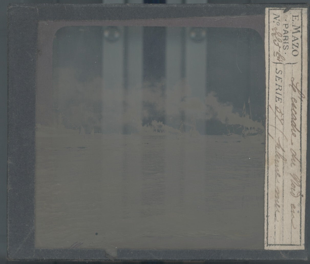 Bateaux, Escadre du Nord, photo plaque verre, noir & blanc, positif 8,5x10 cm