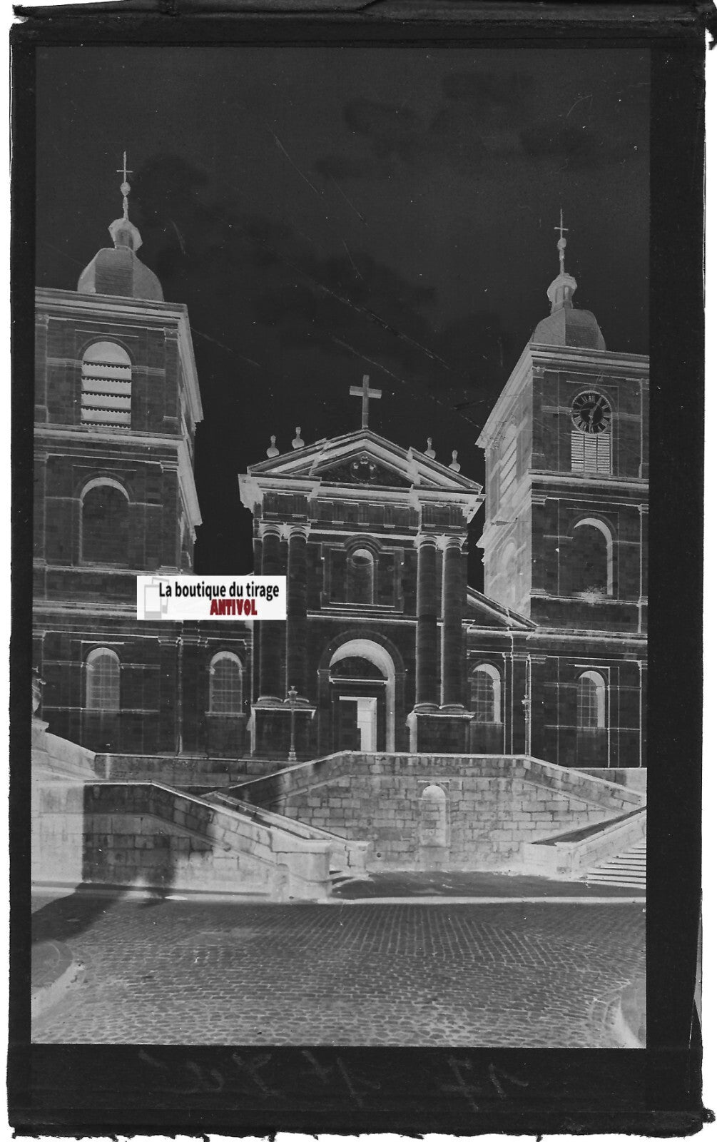 Saint-Dié-des-Vosges, Plaque verre ancienne, photo négatif noir & blanc 9x14 cm