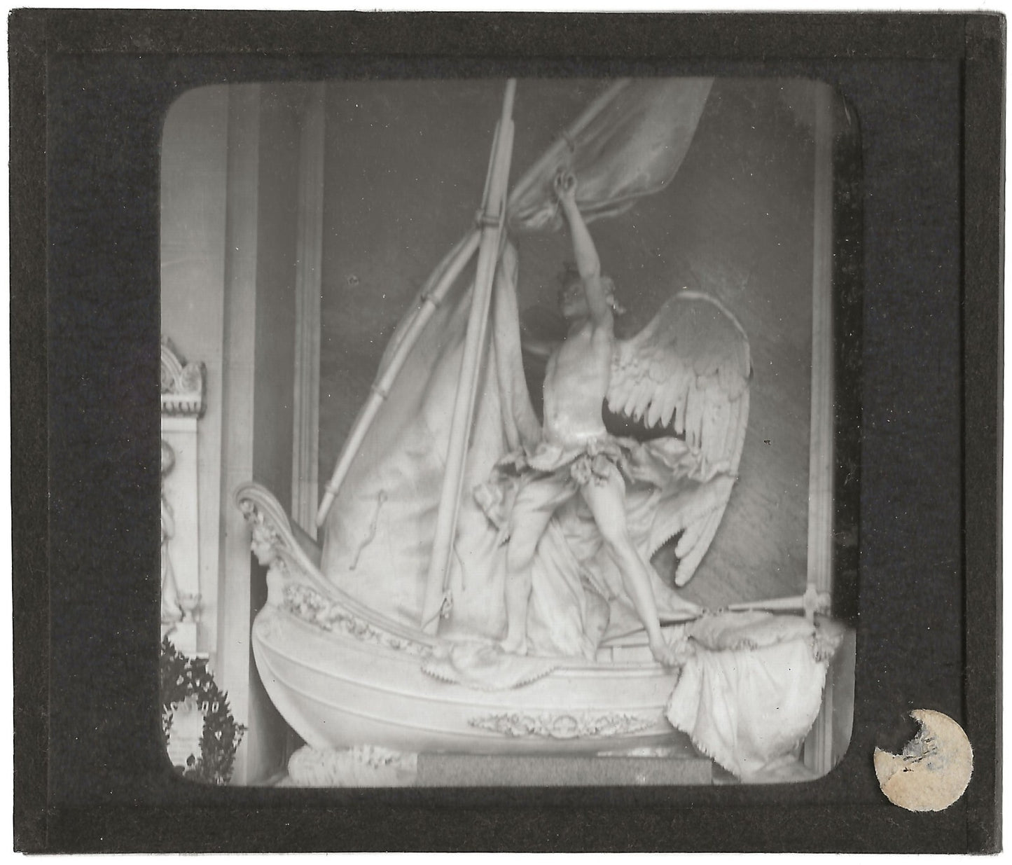 Campo-Santo de Gênes, Italie, photo ancienne plaque de verre, positif 8,5x10 cm