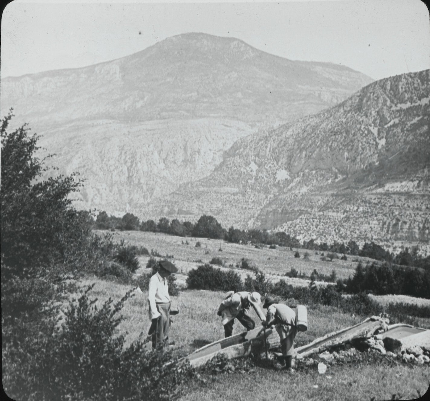 Gorges du Verdon, Montagne Grand Margès, plaque de verre, positif 8,5x10 cm
