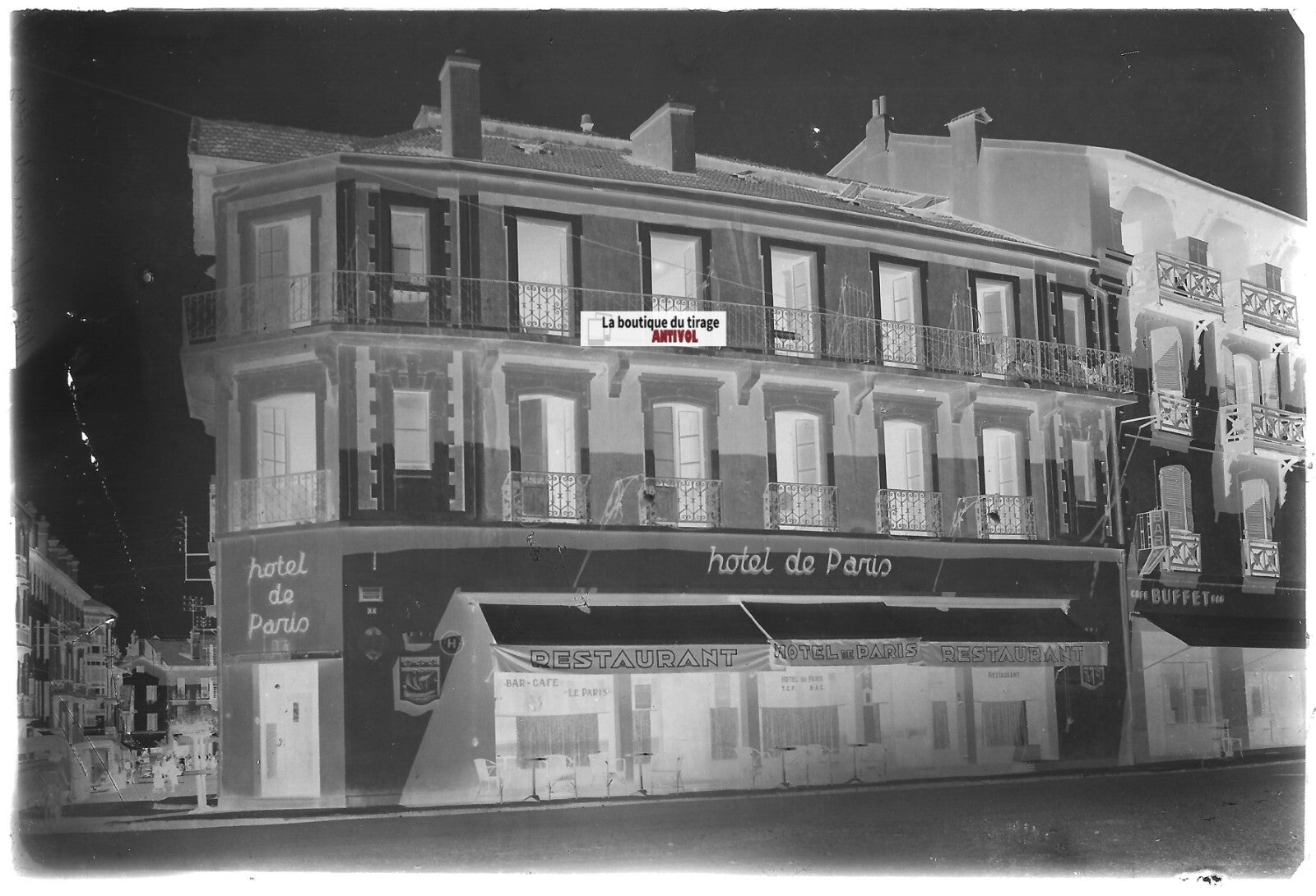 Saint-Jean-de-Luz, Plaque verre photo vintage, négatif noir & blanc 10x15 cm