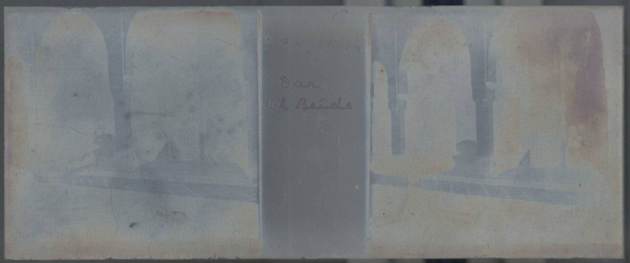 Bar Baïda, Marrakech, Plaque verre stéréo, positif noir & blanc 4,5x10,7 cm