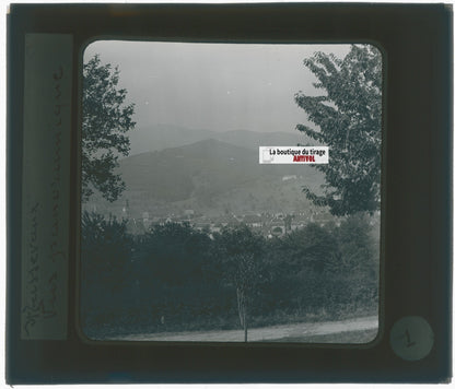 Masevaux, France, photo plaque verre, noir & blanc, positif 8,5x10 cm