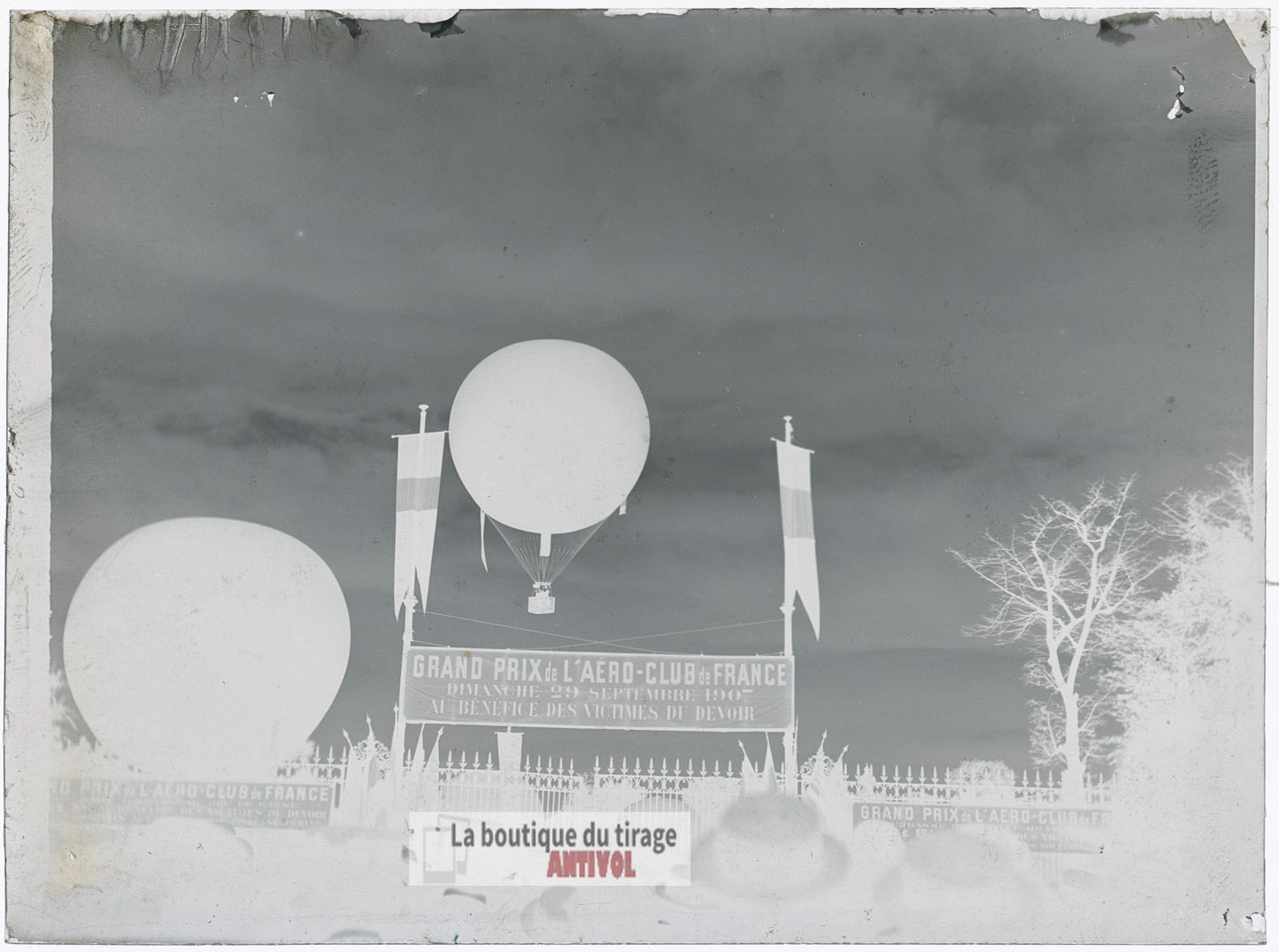 Prix Aéro-Club de France, Paris, plaque verre, photo ancienne, négatif 9x12 cm