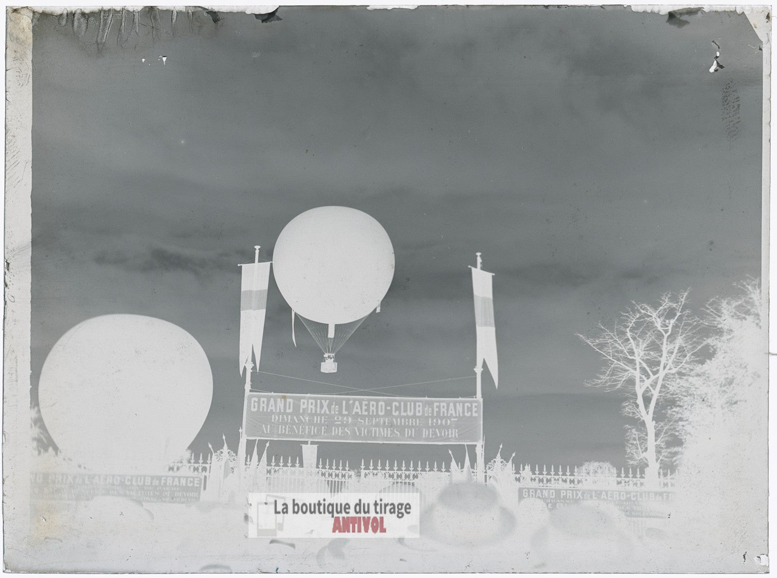 Prix Aéro-Club de France, Paris, plaque verre, photo ancienne, négatif 9x12 cm