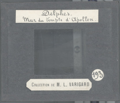 Temple d'Apollon, Delphes, Grèce, photo ancienne plaque verre, positif 8,5x10 cm