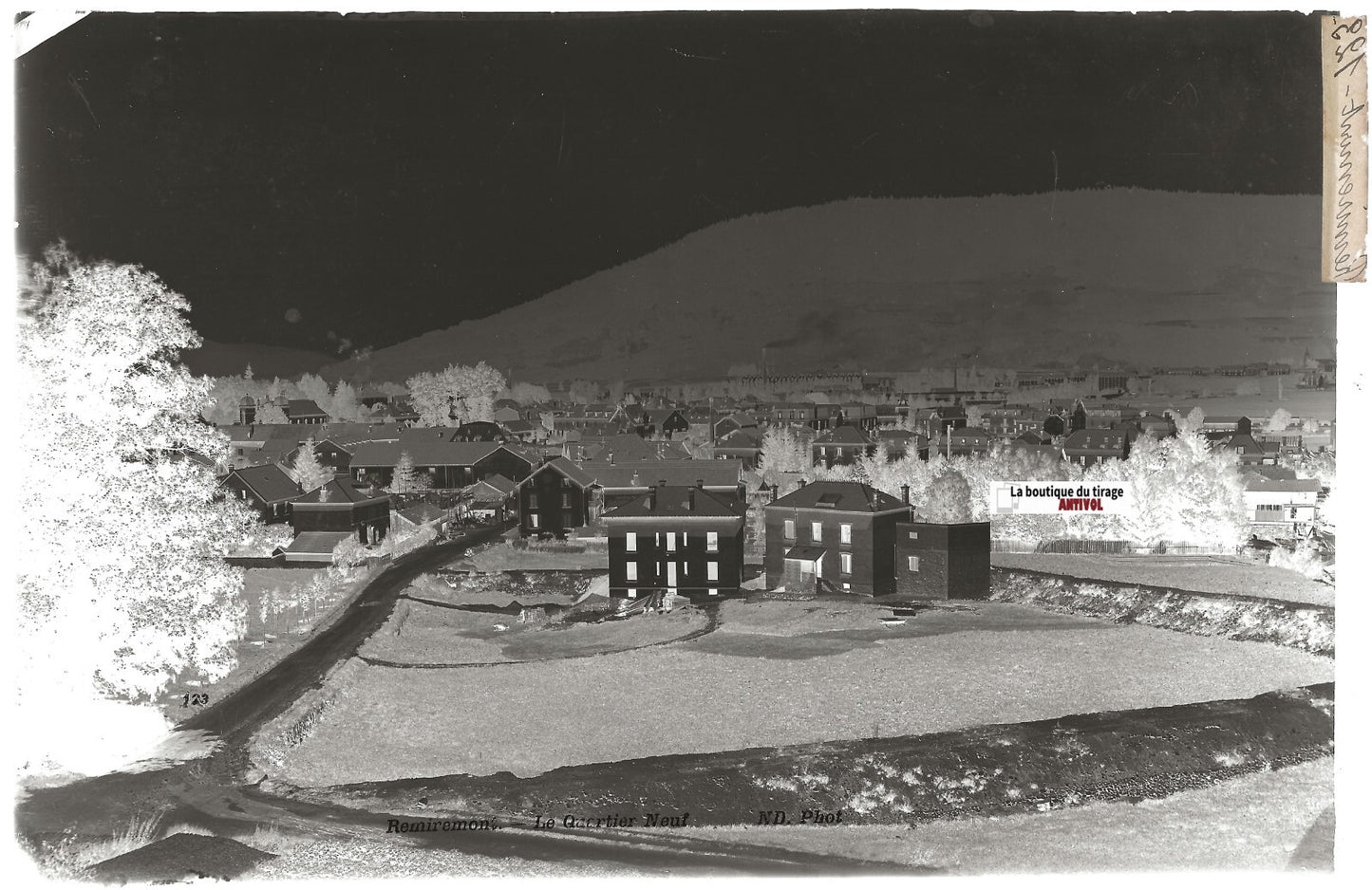 Remiremont, Neurdein, Plaque verre photo vintage, négatif noir & blanc 13x21 cm