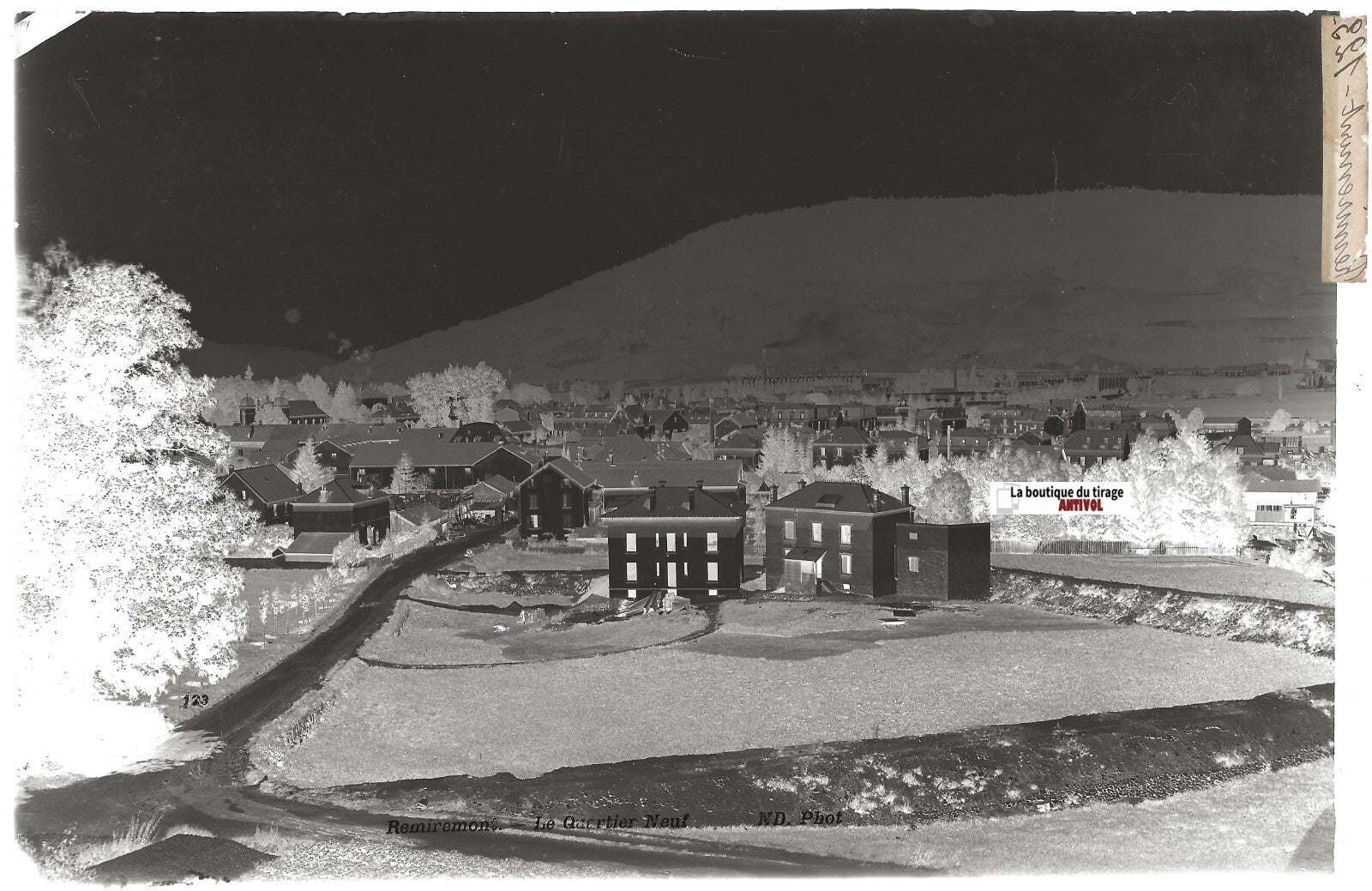 Remiremont, Neurdein, Plaque verre photo vintage, négatif noir & blanc 13x21 cm