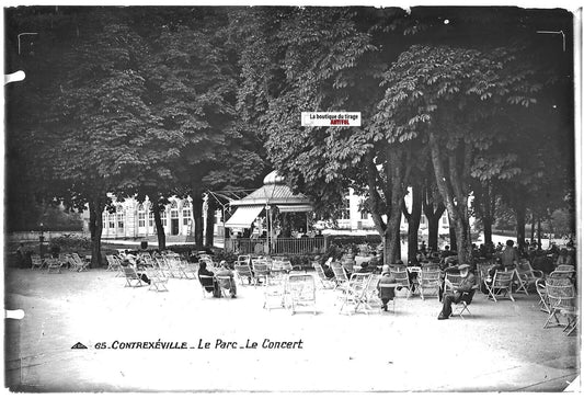 Contrexéville, Vosges, Plaque verre photo, positif noir & blanc 10x15 cm France