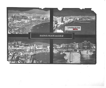 Plaque verre photo ancienne négatif noir et blanc 13x18 cm Saint Jean De Luz