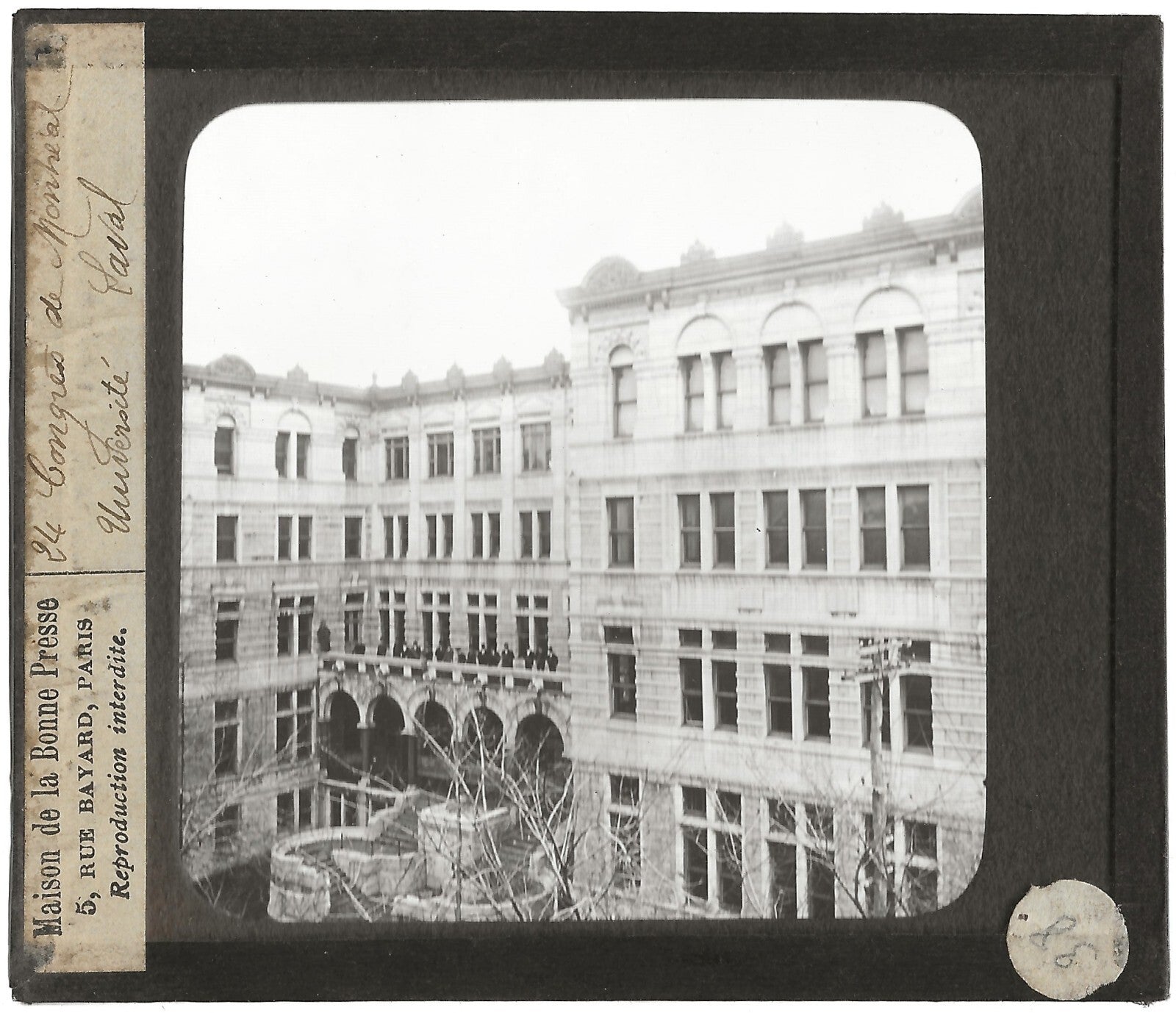 Université Laval, Québec, photo ancienne plaque verre, positif 8,5x10 cm