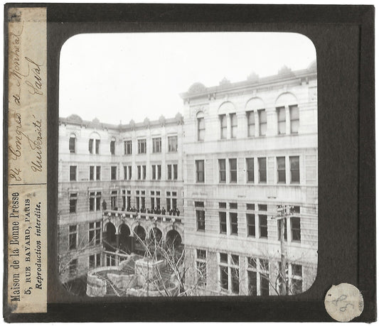 Université Laval, Québec, photo ancienne plaque verre, positif 8,5x10 cm