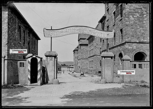 Plaque verre photo ancienne négatif noir et blanc 13x18 cm camp Bitche Jouart