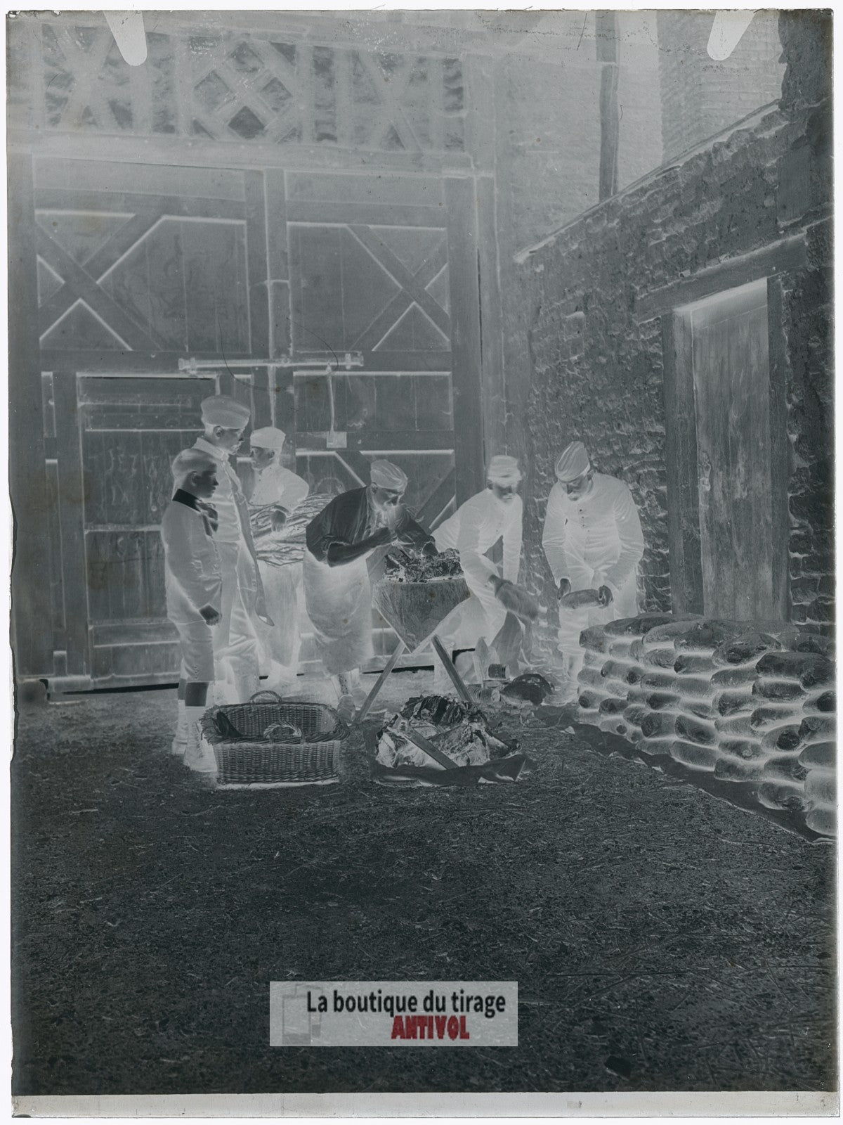 Mailly, camp la Grand'Halte, plaque verre, photo ancienne, négatif 9x12 cm