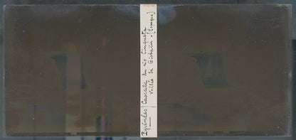 Cascade du río Cinqueta, plaque verre, photo ancienne stéréo, sépia 6x13 cm