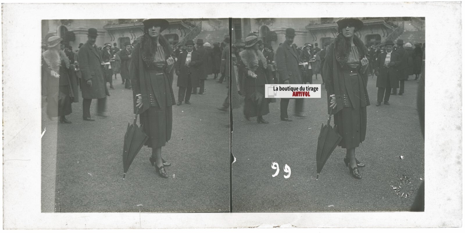 Hippodrome de Longchamp, Paris, stéréoscopie plaque verre, positif 8,5x17 cm