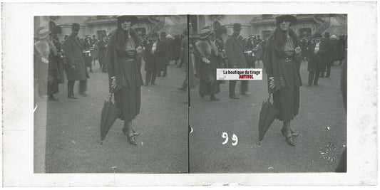 Hippodrome de Longchamp, Paris, stéréoscopie plaque verre, positif 8,5x17 cm