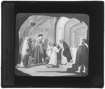 Tarcisius de Rome, Italie, dessin, photo plaque de verre, positif 8,5x10 cm