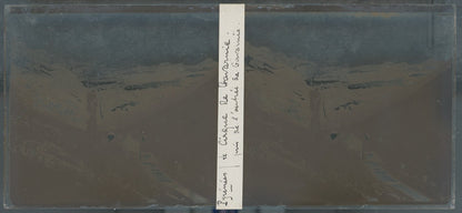 Cirque de Gavarnie, Pyrénées, plaque verre photo stéréo, sépia 6x13 cm