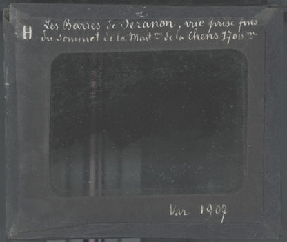 Séranon, Montagne de Lachens, photo ancienne plaque verre, positif 8,5x10 cm