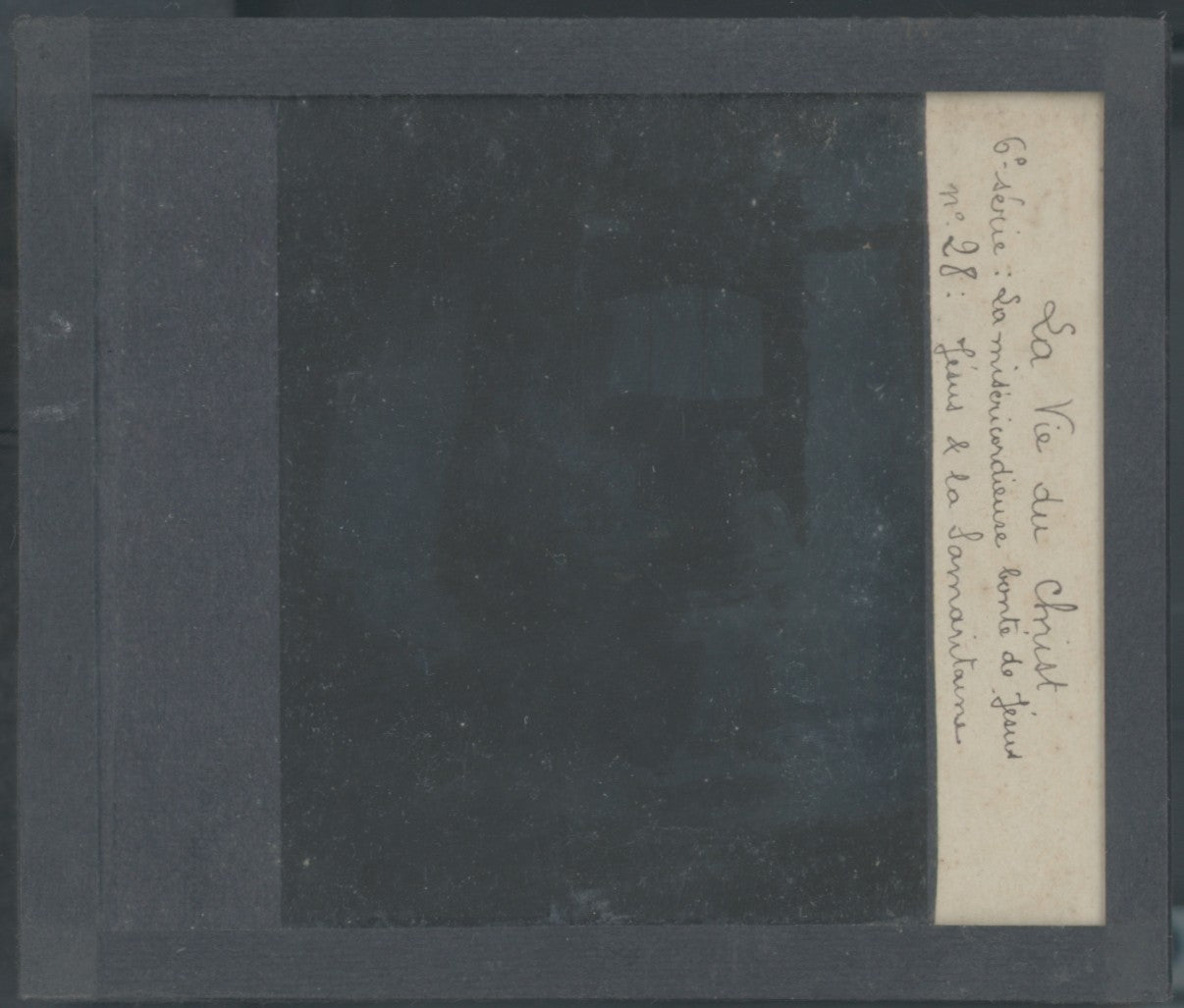 Jésus et la Samaritaine, photo plaque verre, noir & blanc, positif 8,5x10 cm