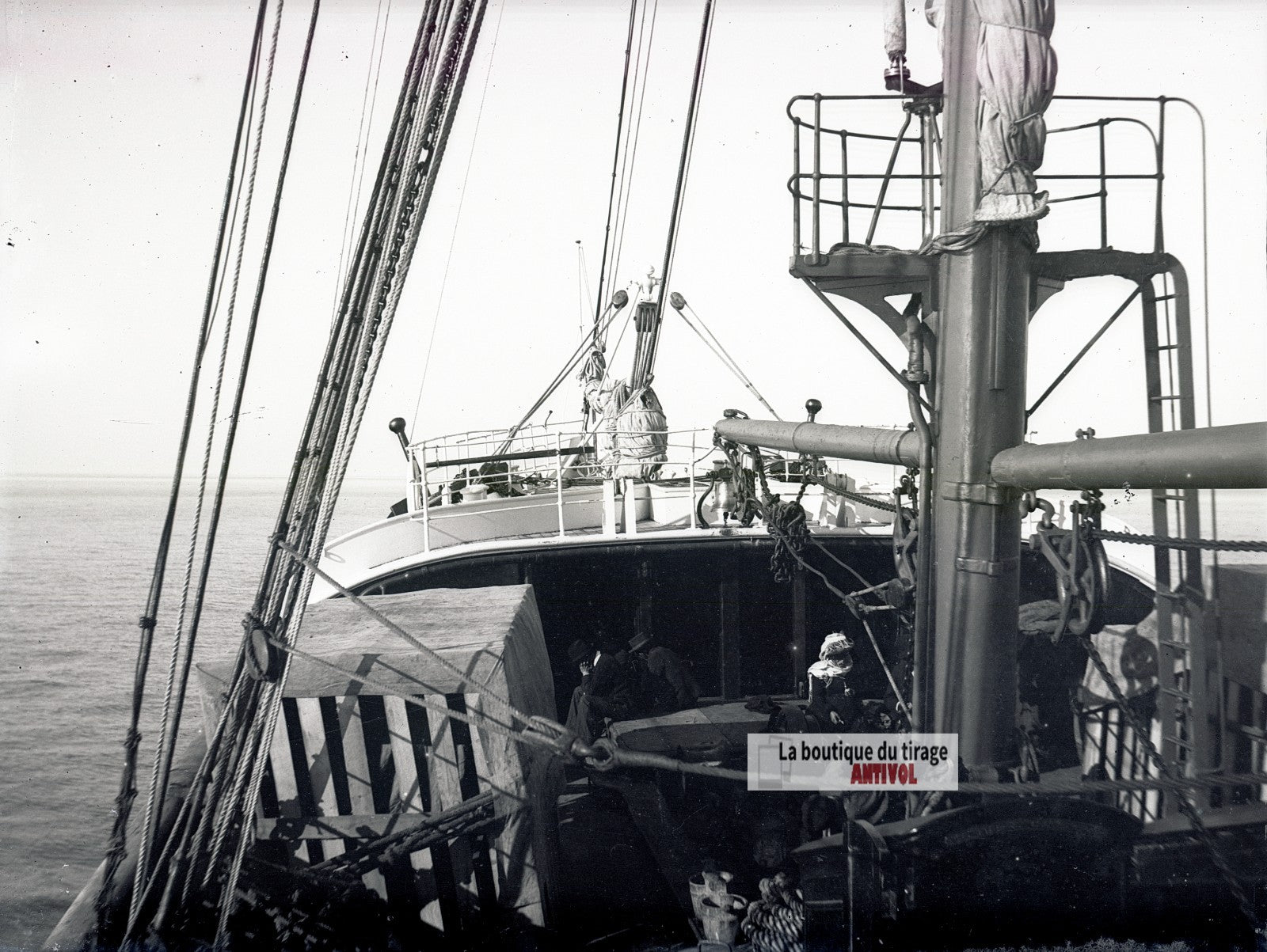 Algérie, Alger, bateau mer, plaque verre photo ancienne, négatif 9x12 cm