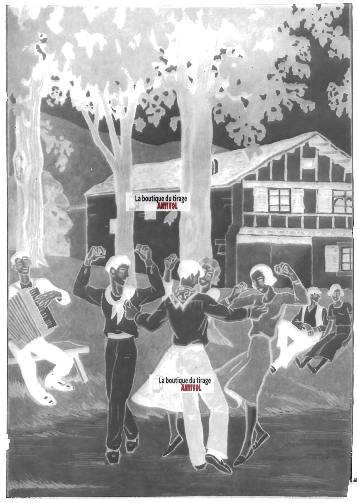 Plaque verre photo négatif noir et blanc 13x18 cm Jacques Le Tanneur 1318652