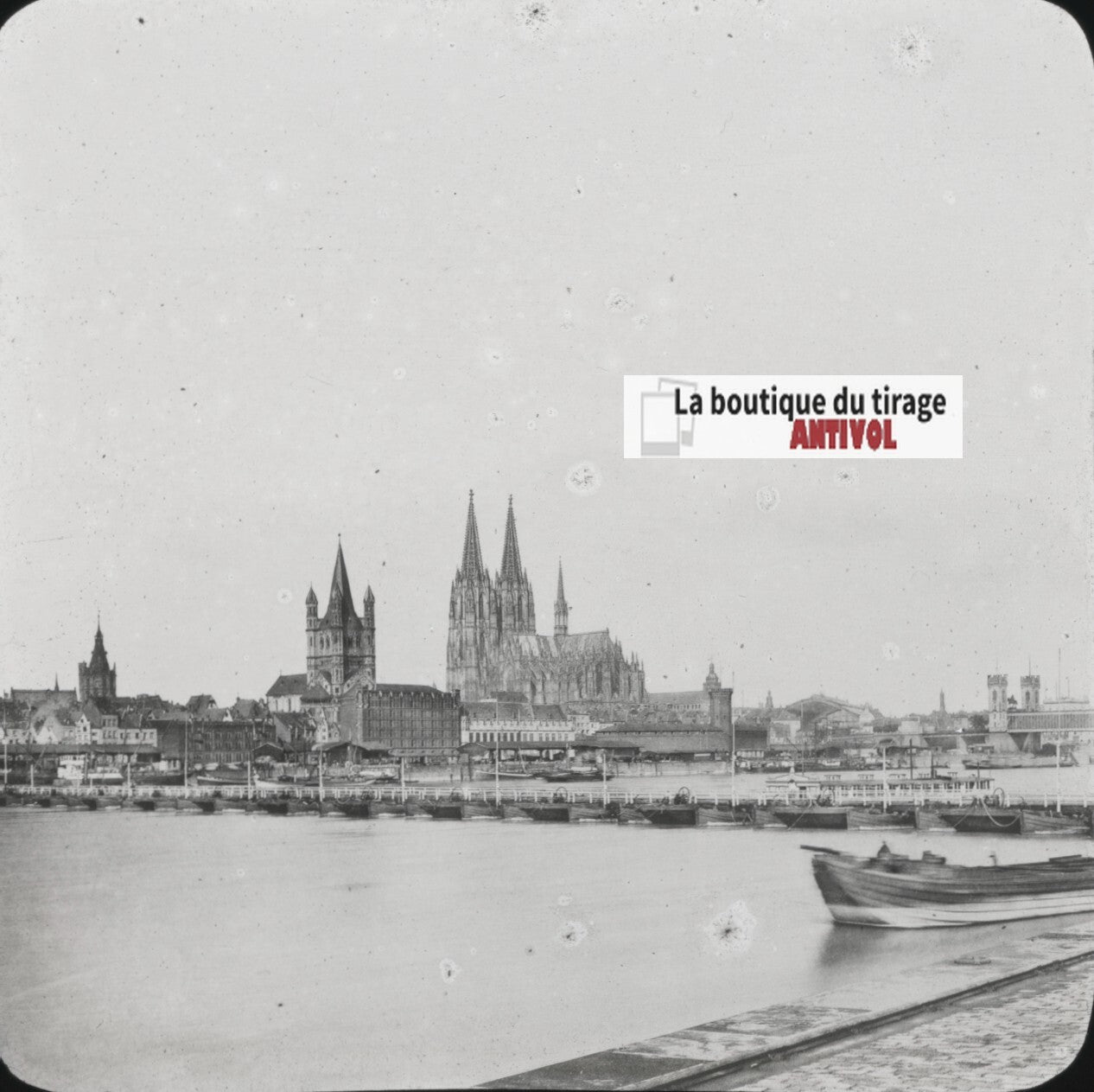 Cologne, Allemagne, photo ancienne plaque verre, positif 8,5x10 cm