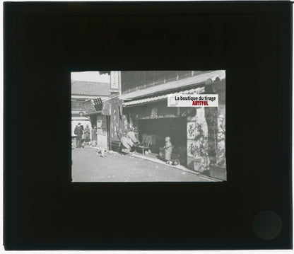 Yokohama, Asie, Japon, photo plaque verre, noir & blanc, positif 8,5x10 cm
