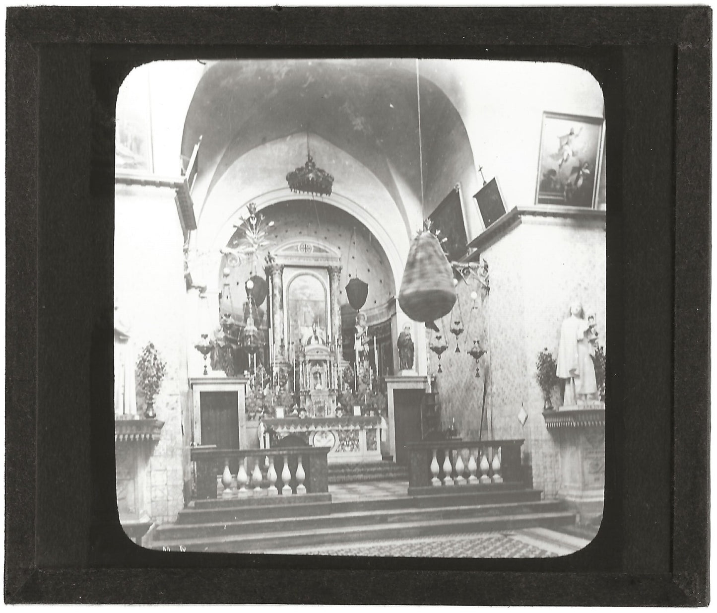Eglise Saint-Jean-du-Désert, Israël, photo plaque de verre, positif 8,5x10 cm