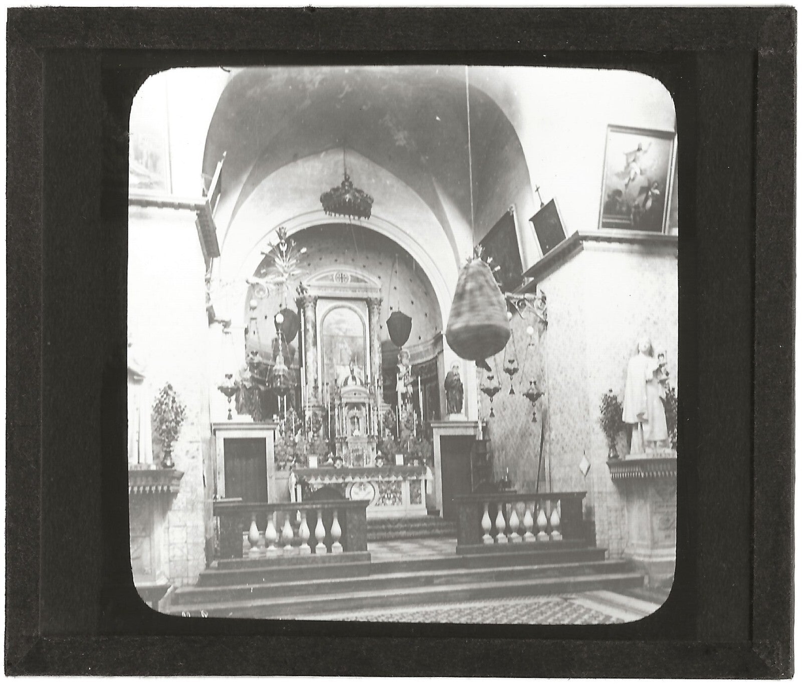 Eglise Saint-Jean-du-Désert, Israël, photo plaque de verre, positif 8,5x10 cm