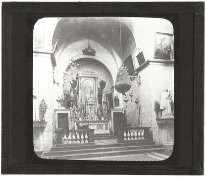 Eglise Saint-Jean-du-Désert, Israël, photo plaque de verre, positif 8,5x10 cm