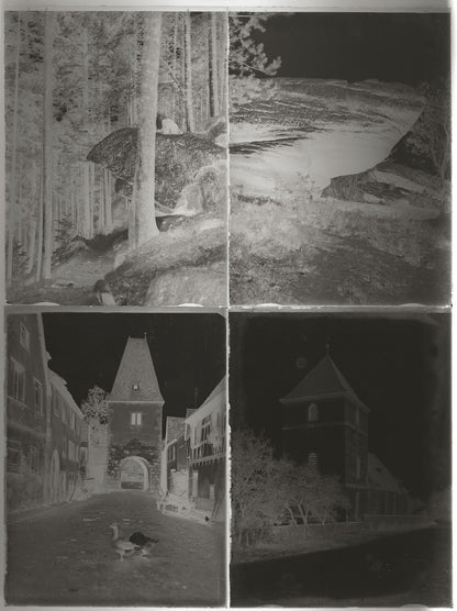 Alsace, France, architecture, boîte photo plaque verre, lot 12 négatifs 9x12 cm