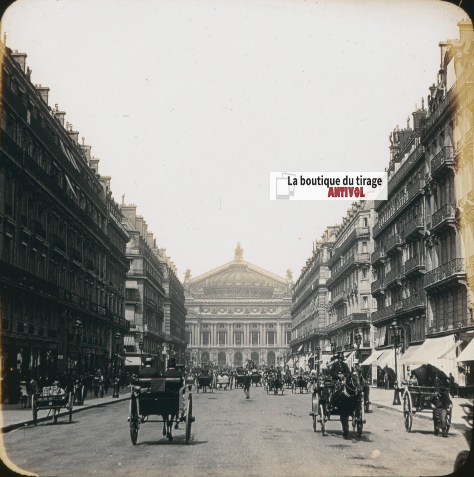Rue de la Paix, Paris, photo plaque de verre, noir & blanc , positif 8,5x10 cm