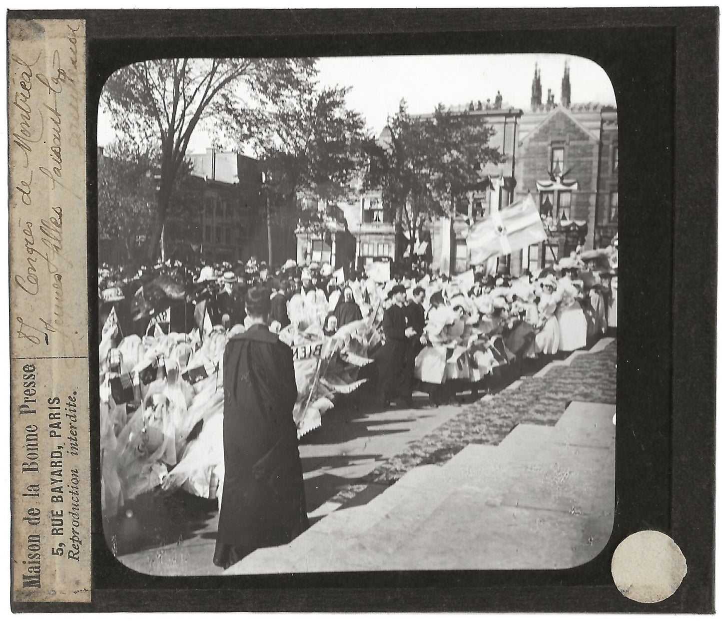 Canada Congrès Montréal, 1910, photo plaque de verre, positif 8,5x10 cm