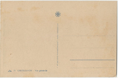 Plaque verre photo ancienne négatif 13x18 cm Châtel-Guyon + carte postale