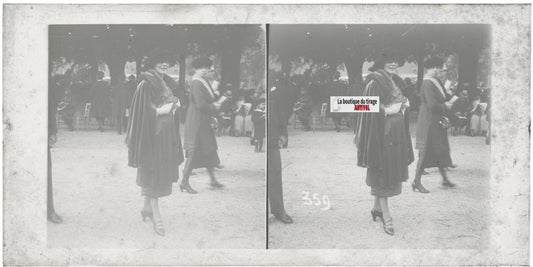 Hippodrome de Longchamp, Paris, plaque verre stéréoscopique, positif 8,5x17 cm